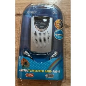 Coby CX-17 Portable AM/FM TV/Weather Band Radio Antenna Walkman Speaker, NISP
